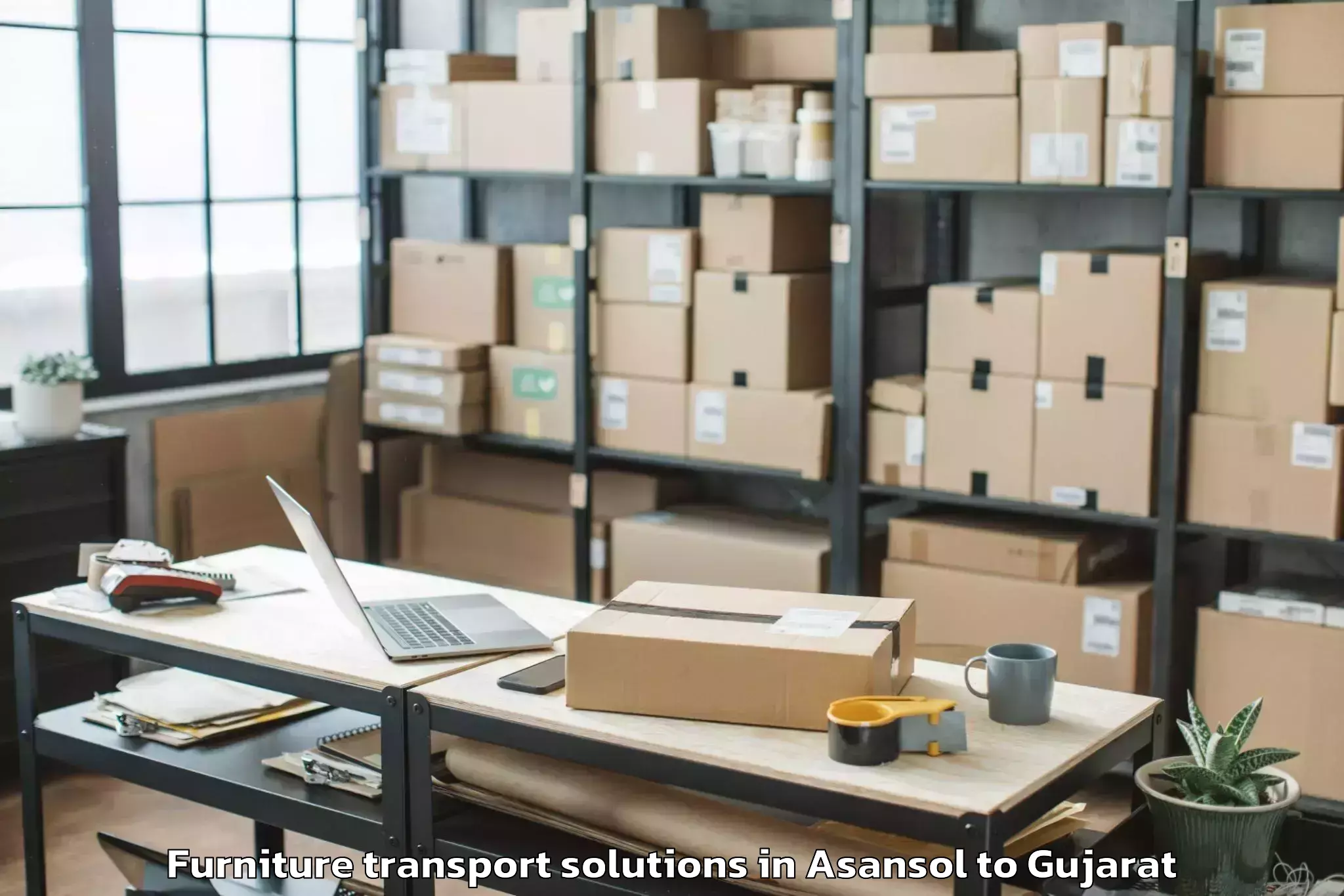 Top Asansol to Savarkundla Furniture Transport Solutions Available